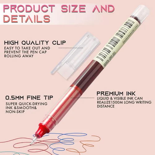 Vista 4 de USUAL 24 unidades de bolígrafos de tinta de gel, bolígrafos de tinta líquida, bolígrafos multicolor de 0.5 mm de punta fina, bolígrafos de escritura