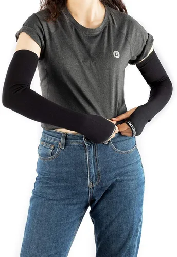 Vista 5 de ROCKBROS Calentador de brazo de invierno de punto manga larga cálido para mujeres y hombres para correr ciclismo deportes guantes de conducción sin
