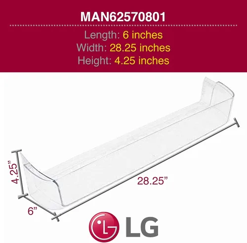 Vista 3 de LG MAN62570801 Contenedor de estante de puerta original OEM para refrigeradores LG