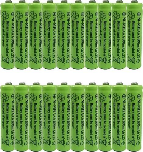 Vista 5 de AAA Nimh 600mAh 1.2v batería recargable para luces solares al aire libre lámpara de jardín (12 piezas AAA)