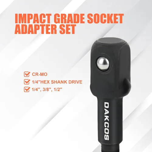 Vista 10 de DAKCOS Juego de adaptadores de enchufe de impacto de 17 piezas, unidad de 1