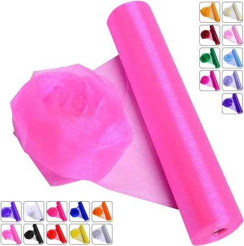 Vista 14 de Tela de Organza de Cristal Tul - 16" por 50 Yardas Tela Transparente para Decoración de Fiestas de Boda Despedida de Soltera Tutú Rollo de Malla