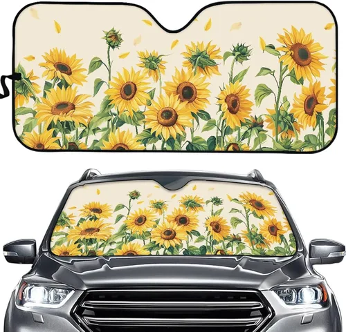 Vista 11 de Clohomin - Parasol para parabrisas de coche, bloquea los rayos UV, protector de visera, parasol para mantener tu vehículo fresco, ajuste universal