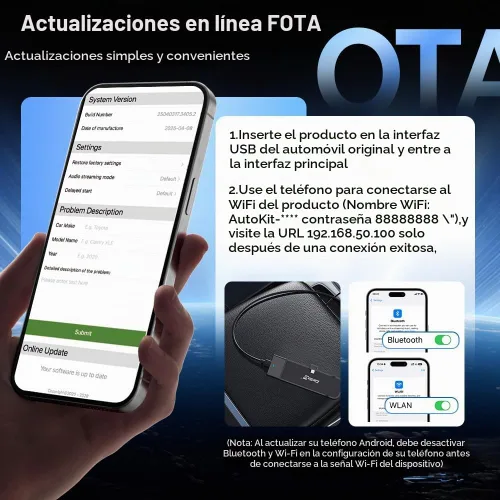 Vista 6 de Carlinkit FireDrive Link Pro Car TV Mate, convertido con cable a Android inalámbrico Auto y adaptador CarPlay, compatible con CarPlay con cable