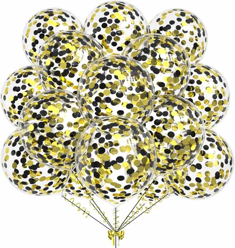 Vista 21 de 50 globos de confeti de papel de aluminio verde aguacate, globos de látex de 12 pulgadas con confeti verde aguacate en el interior para cumpleaños