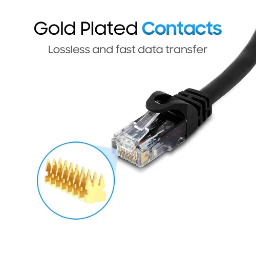 Vista 4 de Cmple - Cable Ethernet Cat 6 de 1.5 pies, cables de conexión Cat6, cable LAN de 10 Gbps, cable de red de 550 MHz, conectores RJ45, compatible