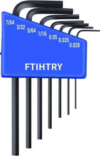 Vista 9 de FTIHTRY 7PCS Mini Hex-L Clave Allen Métrica, 0.7mm, 0.9mm, 1.27mm, 1.5mm, 2mm, 2.5mm, 3mm, Acero de Cromo Vanadio