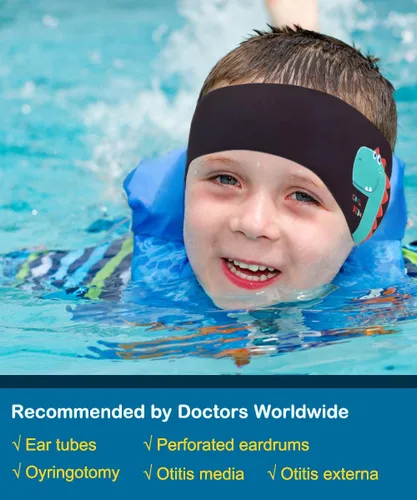 Vista 2 de MoKo Diadema de natación para niños y adultos, linda diadema Swinmmers para mantener el agua fuera, impermeable, banda de protección para los oídos