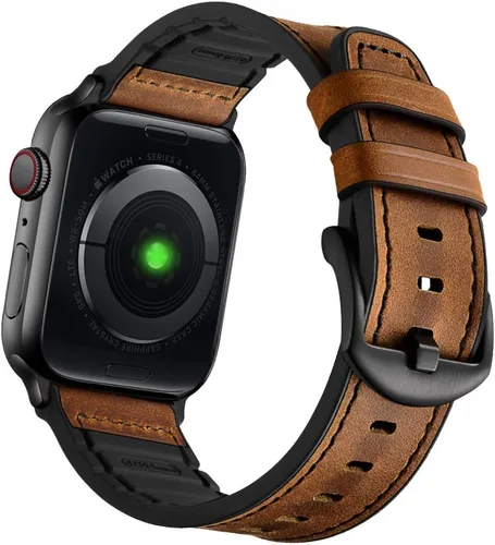 Vista 9 de Compatible con Apple Watch Band de 1.929 in 1.811 in 1.772 in 1.732 in 1.654 in, correas híbridas de silicona Mifa para hombres y mujeres, correa
