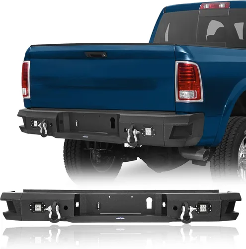 Vista 10 de u-Box Parachoques delantero para Dodge Ram 2500 3500 2010-2018, parachoques todoterreno resistente con placa de cabrestante, placa deslizante