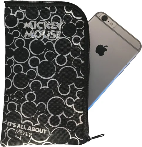 Vista 4 de Disney Mickey Mouse - Cordón negro y plateado con monedero desmontable (plateado)