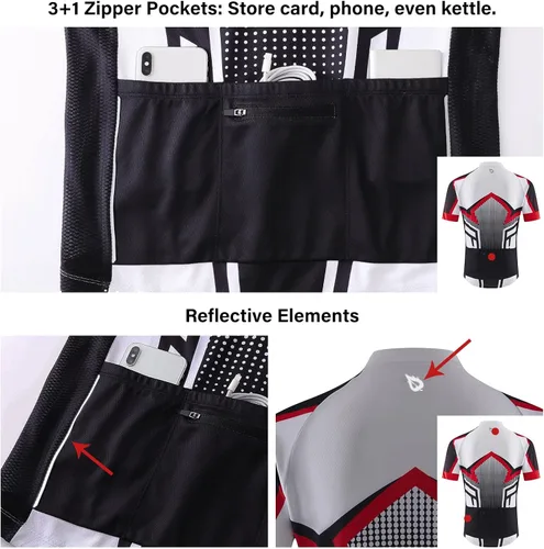 Vista 5 de BALEAF Men's Cycling Jersey Short Sleeve Bike Shirts 4 Pockets Road Biking Tops Full Zip Clothing MTB Breathable UPF 50+