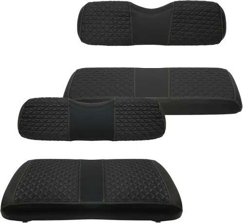 Vista 8 de XUANYUDG0769 Fundas de Asiento Delantero y Trasero para Carrito de Golf para EZGO TXT/RXV Club Car DS/Precedent Yamaha G29, Hechas de Vinilo
