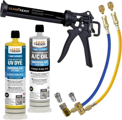 Vista 10 de LF021 Kit de Detección de Fugas de Refrigerante de Fluidos Automotrices y Aire Acondicionado - 1 oz de Tinte Detector de Fugas A/C a Base de Aceite