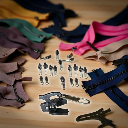 Vista 3 de Kit de reparación de cremallera universal de fijación instantánea de 24 piezas, color negro, con cremallera, diseño de cremallera, manualidades