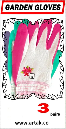 Vista 8 de ArtAK Guantes de jardinería para mujer, 3 pares, ligeros y transpirables, revestimiento de nitrilo, flexibles y protectores, lavables a máquina