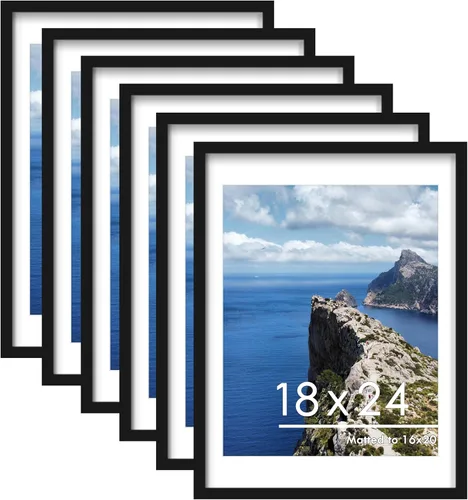 Vista 60 de PEALSN - Juego de 6 portarretratos de 5 x 7 pulgadas para fotos de 4 x 6 pulgadas con paspartú/5 x 7 pulgadas sin paspartú, para montaje en Negro