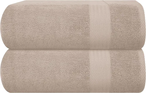 Vista 128 de GLAMBURG Juego de 2 Sábanas de Baño Extra Grandes de Algodón Premium de 700 GSM - 100% Algodón Peinado - 2 Sábanas de Baño 35x70 pulgadas - Calidad