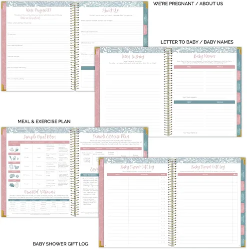 Vista 4 de bloom daily planners Nuevo Calendario Planificador de Embarazo y Primer Año del Bebé y Diario de Recuerdos con Calcomanías - Organizador de Libro
