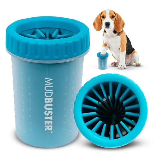 Vista 8 de Dexas MudBuster Limpiador portátil de patas para perros, grande, color blanco brillante, edición especial, suministros y accesorios de primera