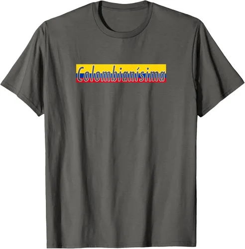 Vista 70 de Camisas Colombianisima Colombia para mujer Bandera de Colombia, Negro, S
