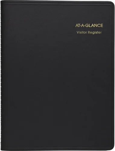 Vista 3 de AT-A-GLANCE 8058005 Libro de registro de visitantes reciclado, negro, 8 12 x 11