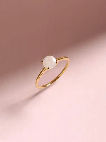 Vista 4 de YoTreasure Anillo solitario de piedra lunar arcoíris de 0.60 quilates, oro amarillo de 10 quilates, Metal Piedra preciosa Metal, Piedra lunar