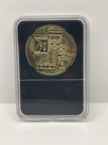 Vista 4 de Bitcoin Coin en estuche de edición coleccionista: moneda de oro física de edición limitada con vitrina de criptomonedas Moneda de criptomoneda