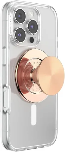 Vista 18 de PopSockets PopTop, agarre adhesivo para teléfono con parte superior intercambiable, esmalte - trébol oro rosa