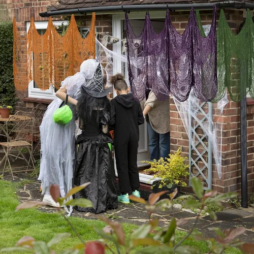 Vista 6 de Legigo Paquete de 6 paños espeluznantes de Halloween (30 x 72 pulgadas), gasa espeluznante para fiesta de Halloween, suministros de fiesta