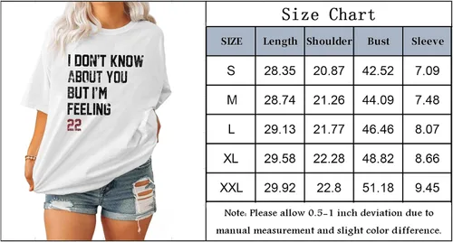 Vista 6 de Camiseta de manga corta con texto en inglés "I Don't Know About You But I'm Feeling 22" para mujer, álbum de música, cantante, regalo para fanáticos
