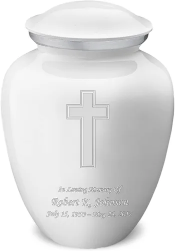 Vista 32 de Geturns Embrace - Urnas de cremación cruzadas personalizadas para adultos para cenizas humanas, urna funeraria grande negra para mujeres y hombres