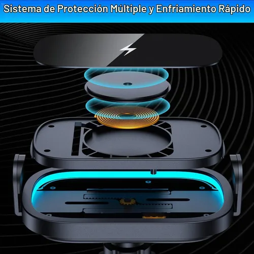 Vista 7 de Soporte de cargador de coche inalámbrico para Samsung Galaxy Z Fold 8 7,15W Negro con cargador de coche de 60 W