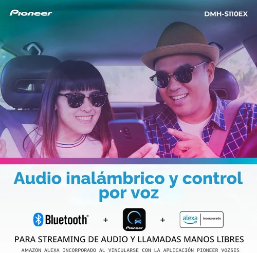 Vista 3 de Pioneer DMH-S110EX Estéreo de coche de doble DIN con pantalla táctil de 7 pulgadas con Bluetooth Receptor multimedia digital, integración