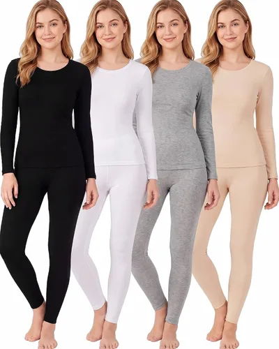 Vista 7 de Conjunto de 4 calzoncillos largos con forro polar para mujer