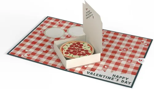 Vista 7 de Lovepop Pizza - Tarjeta romántica para el día de San Valentín con sobre "Has robado una pizza mi corazón