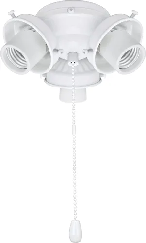 Vista 6 de Aspen Creative 22001-11, kit de luces para ventilador de techo de una sola luz con cadena de tracción, níquel cepillado