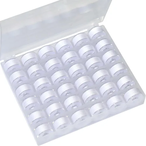 Vista 7 de 36 bobinas e hilos de coser con estuche de bobina de plástico para múltiples máquinas de coser, juego de bobinas preenrolladas (bobinas de plástico)