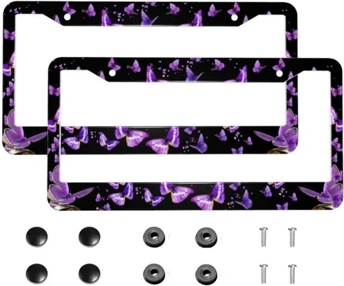 Vista 9 de Marco de matrícula de murciélago negro – 2 piezas de soporte para placa de matrícula de murciélago de Halloween, accesorios decorativos góticos