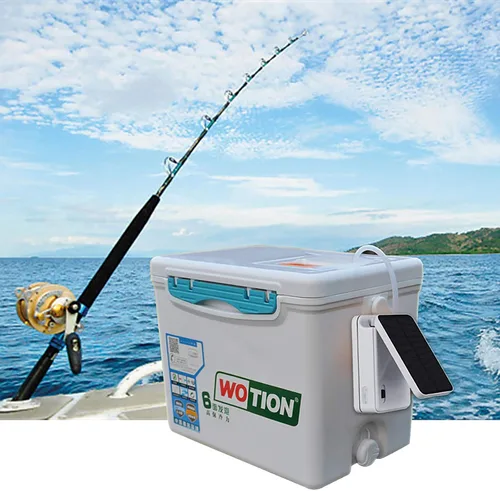 Vista 5 de Sunsbell - Kit de bomba de aire oxigenadora para tanque de peces de estanque alimentado por energía solar, blanco, de una pieza, bomba de aire