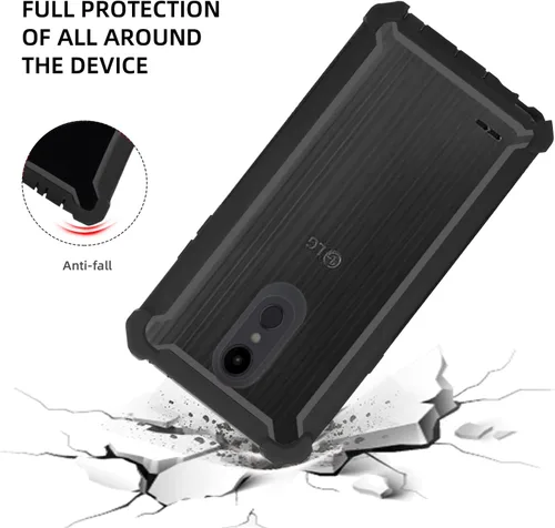 Vista 2 de Asuwish Funda de teléfono para LG Aristo 2/3 Plus, Rebel 4, Tribute Empire Dynasty, Zone 4, K8 Plus 2018 K8S, Fortune 2, Phoenix 4, Risio 3 Negro
