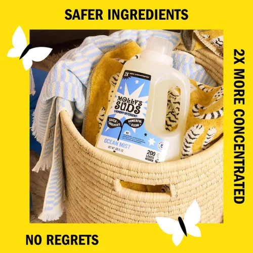 Vista 3 de Molly's Suds Detergente líquido para ropa Jabón detergente para ropa limpia para pieles sensibles 2 veces concentrado, alta eficiencia (HE)