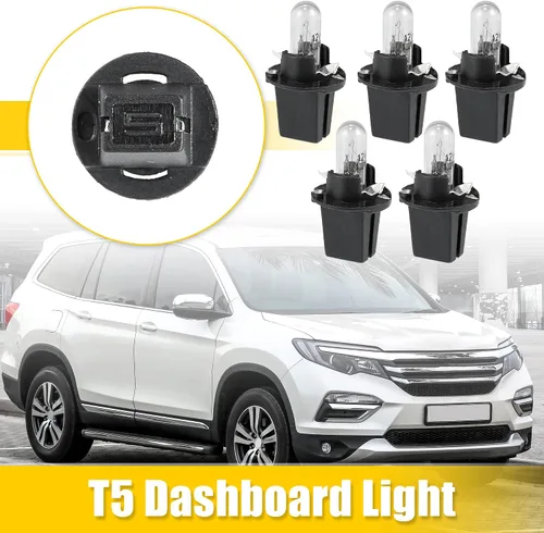 Vista 2 de X AUTOHAUX 5pcs DC 12V 1.2W T5 Dashboard Light Blub Amarillo para Coche Interna con Twist Socket