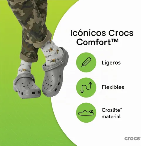 Vista 10 de Crocs Zuecos clásicos unisex para adultos Pizarra gris