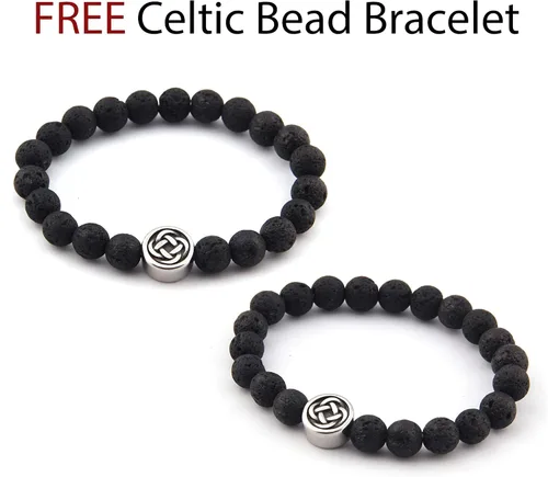 Vista 6 de Collar con colgante de nudo celta en tono plateado de acero inoxidable con nudo de trinidad irlandés, amuleto, joyería para hombres y mujeres