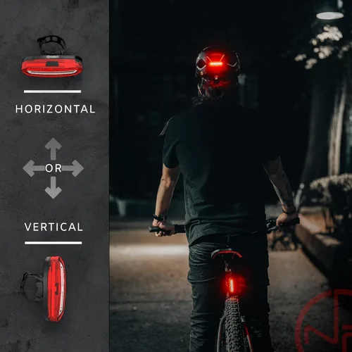 Vista 4 de Super Bright Rear Bike Light - Red & White Back LED - USB-C Rechargeable 14hr Max - Best Safety Flashing Lights - Visible for Night Riding, Adults