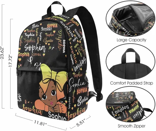 Vista 12 de Texto personalizado Elefante desgaste gafas mochila mochila mochila casual Daypack bolsa para mamá niñas, color86-4, Mochilas Daypack