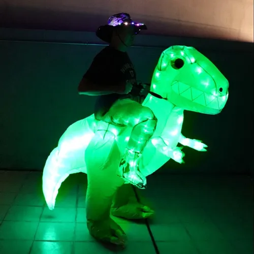 Vista 2 de Disfraz inflable de payaso con luz LED para fiesta de Navidad