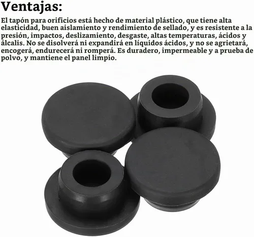 Vista 3 de MECCANIXITY - Tapones de silicona en forma de T (26mm, 1 pulgada de diámetro), color negro