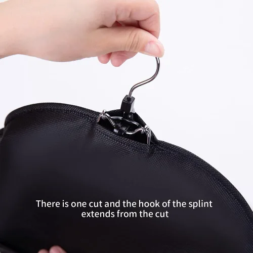 Vista 5 de Bolsas de almacenamiento para peluca con colgador: 3 piezas de extensiones de cabello, ganchos para extensiones de cabello (negro)